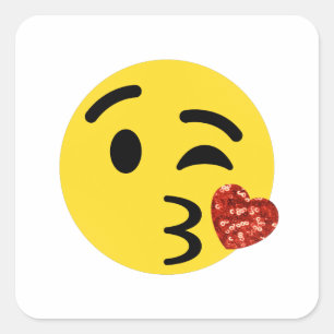 glitter kiss emoji vierkante sticker