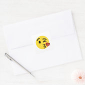 glitter kiss emoji vierkante sticker (Envelop)