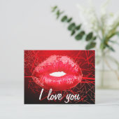 Glitter Kiss ME Briefkaart (Staand voorkant)
