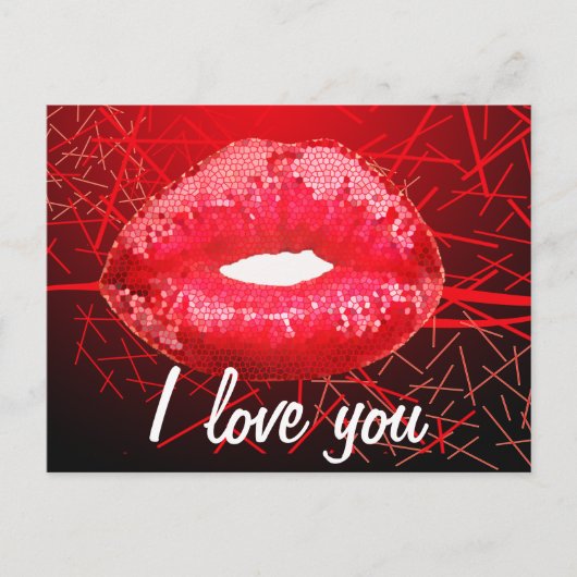 Glitter Kiss ME Briefkaart (Voorkant)