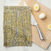 Glitter Kitchen Dish Towel Gold en Silver Grunge Theedoek (Quarter Fold)