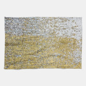 Glitter Kitchen Dish Towel Gold en Silver Grunge Theedoek (Horizontaal)