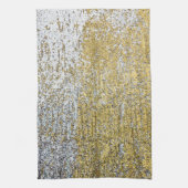 Glitter Kitchen Dish Towel Gold en Silver Grunge Theedoek (Verticaal)