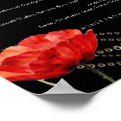 Glitter Klaproos Elegant Trouw Menu Bar Bord Poster (Hoek)