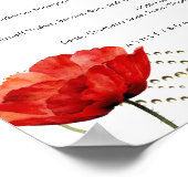 Glitter Klaproos Elegant Trouw Menu Bar Bord  Poster (Hoek)