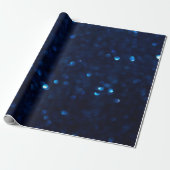 Glitter klassiek blauw licht cadeaupapier (Uitgerold)