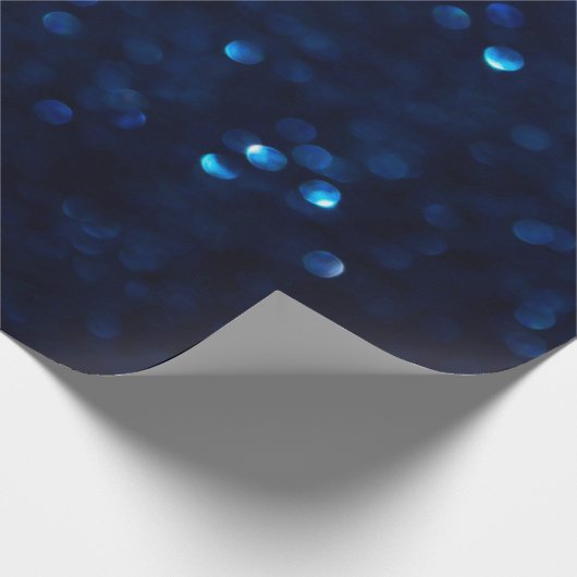 Glitter klassiek blauw licht cadeaupapier (Hoek)