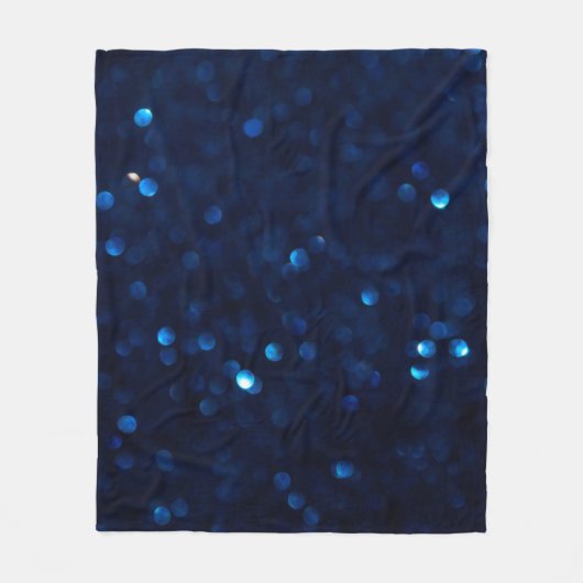 Glitter klassiek blauw licht fleece deken (Voorkant)