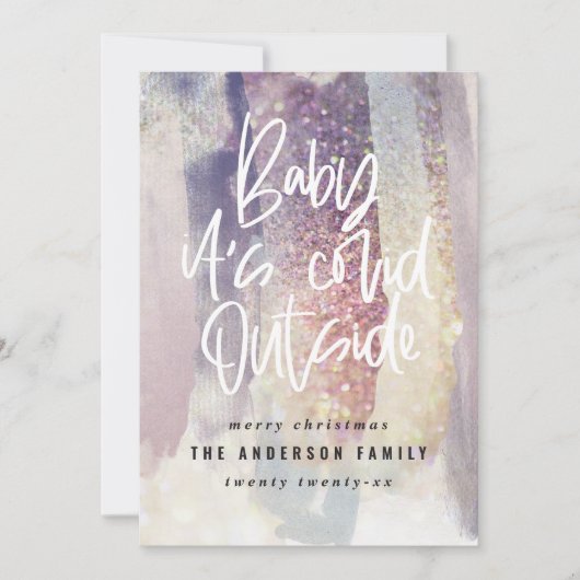 Glitter-klastige baby met blauw voor kerstmis (Voorkant)