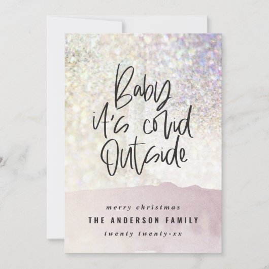 Glitter-klastige baby met blauw voor kerstmis (Voorkant)