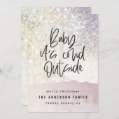 Glitter-klastige baby met blauw voor kerstmis (Voorkant / Achterkant)