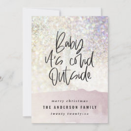 Glitter-klastige baby met blauw voor kerstmis