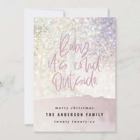 Glitter-klastige baby met blauw voor kerstmis (Voorkant)