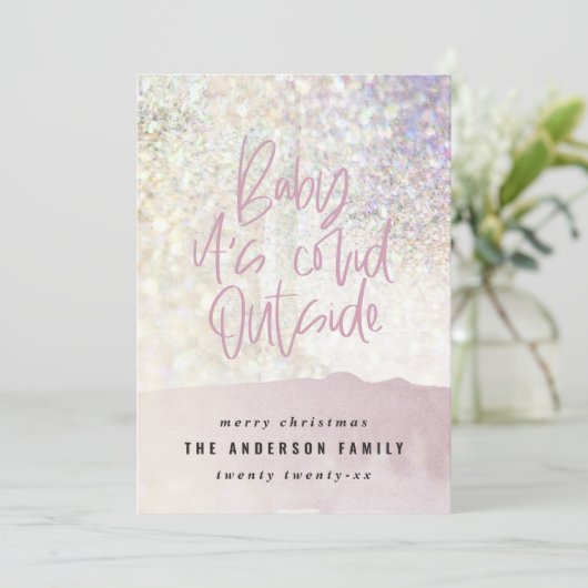 Glitter-klastige baby met blauw voor kerstmis (Staand voorkant)