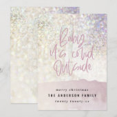 Glitter-klastige baby met blauw voor kerstmis (Voorkant / Achterkant)