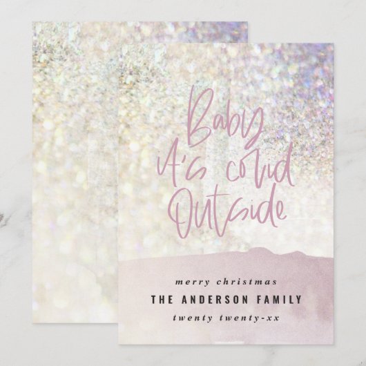 Glitter-klastige baby met blauw voor kerstmis (Voorkant / Achterkant)