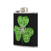 Glitter Klaverblad En Bloem Fles Heupfles (Links)