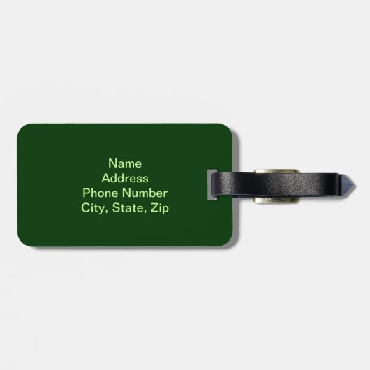 Glitter Klavertje en Bloem Bagage Label (Achterkant horizontaal)