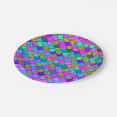 Glitter Kleurrijke Zeemeermin Verjaardagsfeestje Papieren Bordje (Gekanteld)