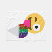Glitter knipoog emoji deken (Voorkant (Horizontaal))