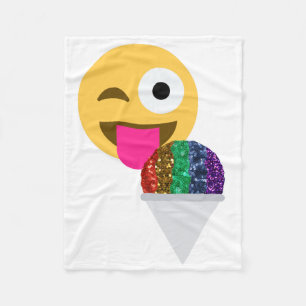 Glitter knipoog emoji deken