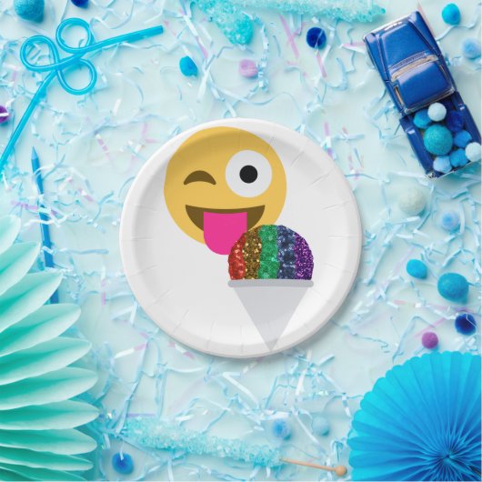 Glitter knipoog emoji papier borden papieren bordje (Feest)