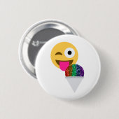 glitter knipoog emoji ronde button 5,7 cm (Voorkant /achterkant)