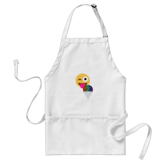 glitter knipoog emoji standaard schort (Voorkant)