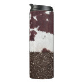 Glitter Koe Print Patroon Thermosbeker (Geroteerd rechts)