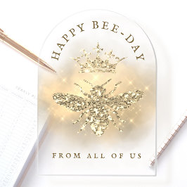 Glitter Koningin Bee verjaardagskaart Acryl Uitnodigingen