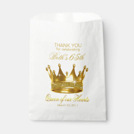 Glitter Koningin van onze harten 65ste Verjaardags Bedankzakje