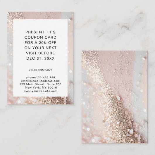 Glitter Korting Kaart (Voorkant / Achterkant)