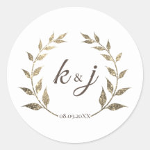 Glitter krans Monogram Bruiloft Save the Date
