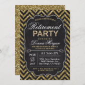 Glitter krijt Pensioen Party Uitnodiging (Voorkant / Achterkant)