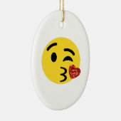 glitter kus emoji keramisch ornament (Rechts)