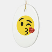 glitter kus emoji keramisch ornament (Links)