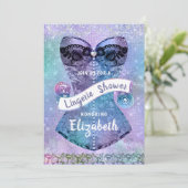 Glitter Lace Corset Lingerie Vrijgezellenfeest Kaart (Staand voorkant)