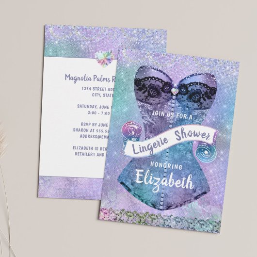 Glitter Lace Corset Lingerie Vrijgezellenfeest Kaart