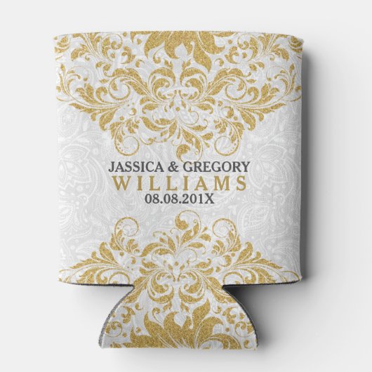  Glitter Lace op Push White Damaskers Blikjeskoeler (Achterkant)