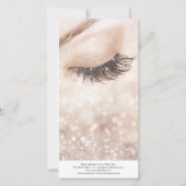 Glitter Lange wimpers Nazorg Beige Cream Bedankkaart (Achterkant)