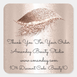 Glitter Lashes Bedankt dat je korting koopt Vierkante Sticker