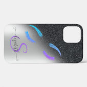 Glitter Lashes Black Glitter Ombre Silver Case-Mate iPhone Case (Achterkant (horizontaal))