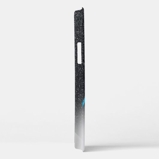 Glitter Lashes Black Glitter Ombre Silver Case-Mate iPhone Case (Achterkant / Rechts)