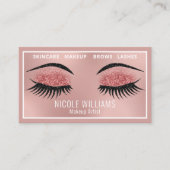 Glitter Lashes en Brows Beauty Make-up Visitekaartje (Voorkant)