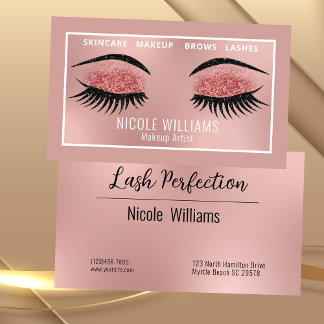 Glitter Lashes en Brows Beauty Make-up Visitekaartje