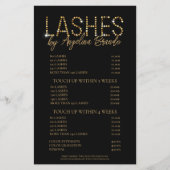 Glitter Lashes Eyelash Extensions zwarte prijslijs Flyer (Voorkant)