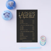 Glitter Lashes Eyelash Extensions zwarte prijslijs Flyer (Enkel)