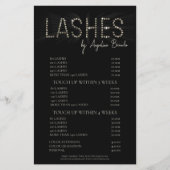 Glitter Lashes Eyelash Extensions zwarte prijslijs Flyer (Voorkant)