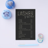Glitter Lashes Eyelash Extensions zwarte prijslijs Flyer (Enkel)