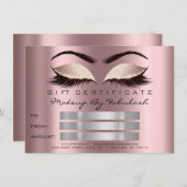 Glitter Lashes Gold Mauve Make-up Certificaat Vonk Kaart (Voorkant / Achterkant)